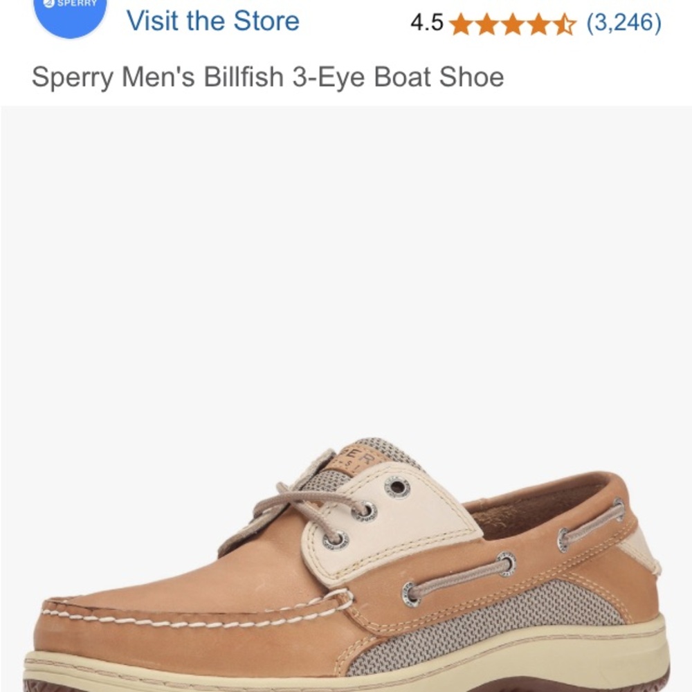 Sperry Men's Tan Billfish 3-Eye Boat Shoe